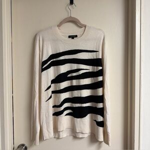 Banana Republic Silk Cashmere Sweater - Cream Zebra